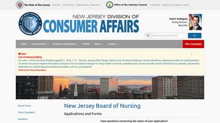 New Jersey Board of Nursing - New Jersey Division of Consumer Affairs