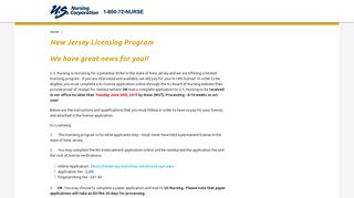 New Jersey Licensing Program | U.S. Nursing Corporation