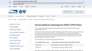 Horizon Medicare Advantage NJ DIRECT (PPO) Plans - Horizon Blue ...