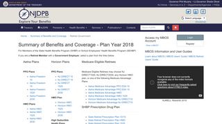 Summary of Benefits and Coverage Retired Government | NJ Division ...