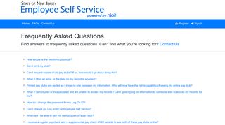NJ Employee Self Service - FAQs