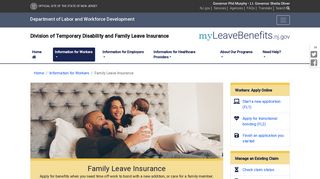 Family Leave Insurance - My Leave Benefits . NJ . Gov