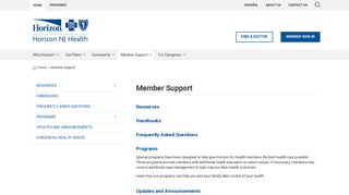 Member Support - Horizon NJ Health