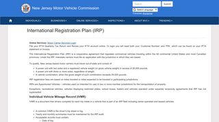 New Jersey Motor Vehicle Commission - International Registration ...