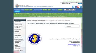 Department of Labor and Workforce Development | 10-12-18 NJ ...