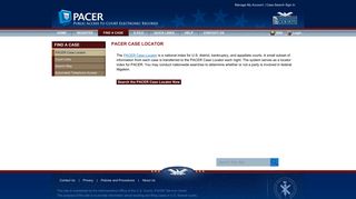 PACER Case Locator - Public Access to Court Electronic Records