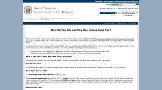 NJ Division of Taxation - Filing Sales and Use Tax Returns (Forms ST ...
