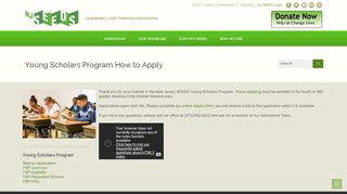 Young Scholars Program How to Apply - New Jersey SEEDS