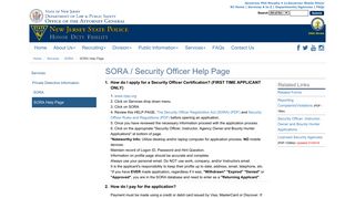 SORA / Security Officer Help Page | New Jersey State Police