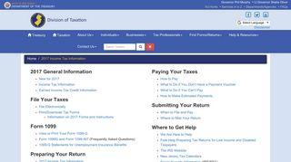 NJ Division of Taxation - 2017 Income Tax Information
