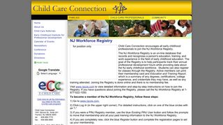 NJ Workforce Registry - Child Care Connection