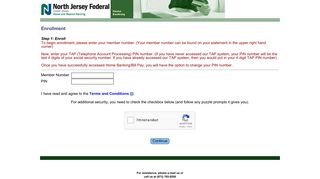 North Jersey Federal Credit Union - Enrollment Logon
