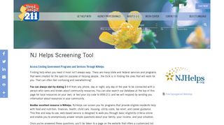 NJ Helps Screening Tool | NJ 2-1-1