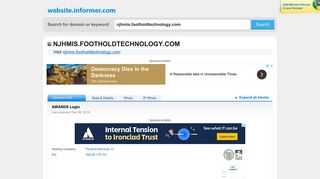 njhmis.footholdtechnology.com at WI. AWARDS Login - Website Informer