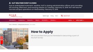 How to Apply | New Jersey Institute of Technology - NJIT