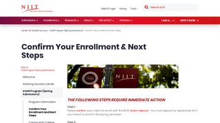 Confirm Your Enrollment & Next Steps | Center for Student ... - NJIT