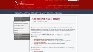 Accessing NJIT email | Information Services and Technology