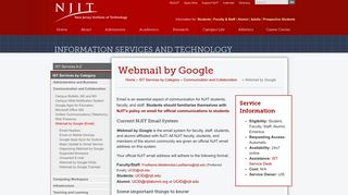 Webmail by Google - Information Services and Technology - NJIT