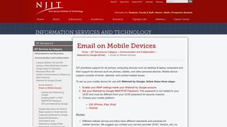 Email on Mobile Devices - Information Services and Technology - NJIT