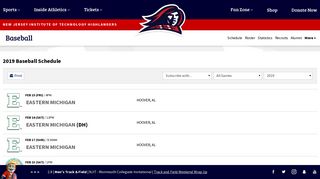 2019 Baseball Schedule - New Jersey Institute of ... - NJIT Highlanders