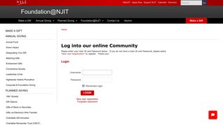 NJIT: User Login