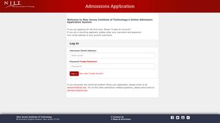NJIT Online Admission Application