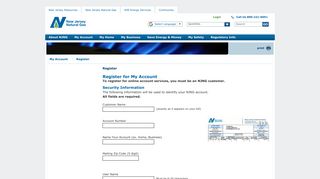 Register for NJNG My Account - New Jersey Natural Gas