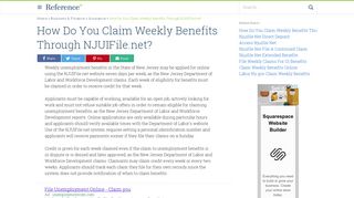 How Do You Claim Weekly Benefits Through NJUIFile.net ...
