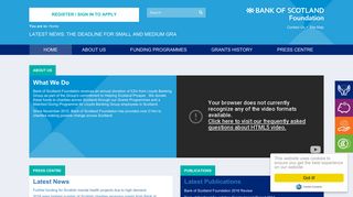 Bank of Scotland Foundation: Home