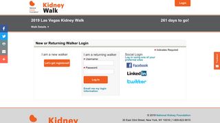 2019 Las Vegas Kidney Walk: Returning Participant or User Login ...