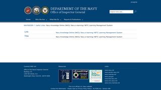 Useful Links: Navy Knowledge Online (NKO)/ Navy e-learning ...