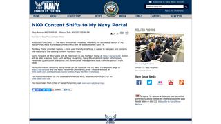 NKO Content Shifts to My Navy Portal - Navy.mil