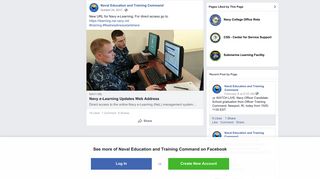 New URL for Navy e-Learning; For direct... - Naval Education and ...