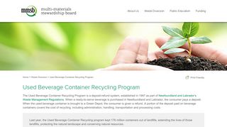 Used Beverage Container Recycling Program - MMSB - Multi ...