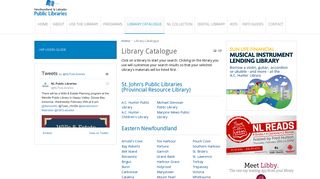 Library Catalogue - Newfoundland & Labrador Public Libraries