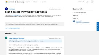 I can't access www.wildlife.gov.nl.ca - Microsoft Community