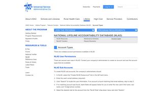 NLAD Account Types - Lifeline Program - USAC.org