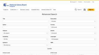 Advanced Search - National Library Board Singapore - OverDrive