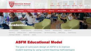 ASFM Academics - American School Foundation of Monterrey