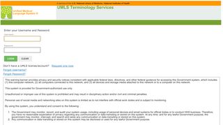 UMLS Terminology Services Login Page
