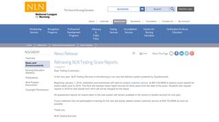Retrieving NLN Testing Score Reports - National League for Nursing