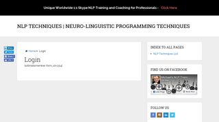 Login - NLP Techniques | Neuro-linguistic programming techniques