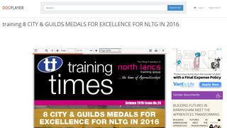 training 8 CITY & GUILDS MEDALS FOR EXCELLENCE FOR NLTG ...
