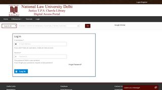 National Law University Delhi: User Login