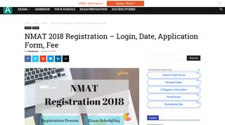 NMAT 2018 Registration - Login, Date, Application Form, Fee - aglasem