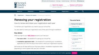 Renewing your registration - NMC