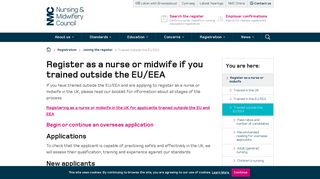 Register as a nurse or midwife if you trained outside the EU ... - NMC