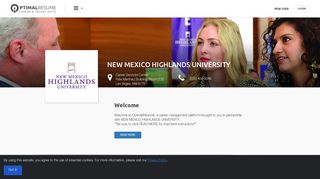 Optimal Resume at NEW MEXICO HIGHLANDS UNIVERSITY
