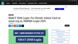 NMAT 2018 Login: For Result, Admit Card at nmat.org.in, NMIMS ...