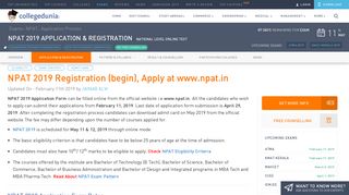 NMIMS - NPAT Application Form 2019 - Apply Online @ npat.in